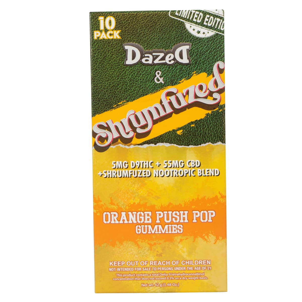 Dazed & Shrumfuzed Gummy 8600mg - 10 Pack Orange Push Pop (5ct Display)