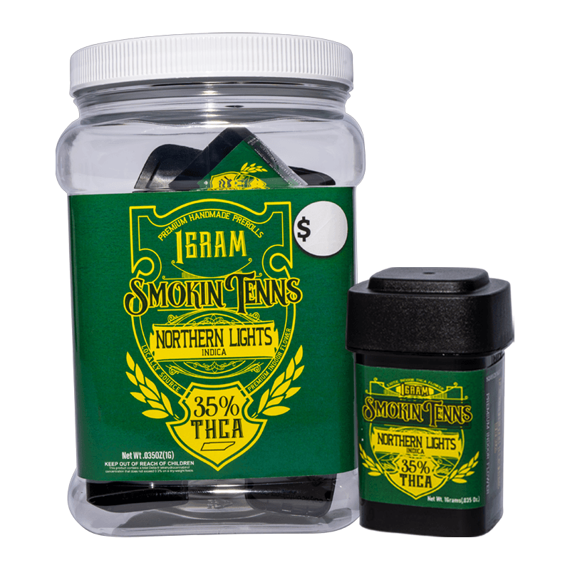 1g 15ct Smokin Tenns Flower Dispenser - Northern Lights THCA
