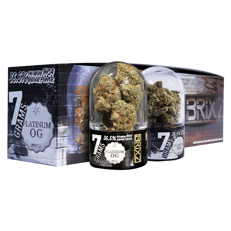 7g 5ct Brixz Flower Jar Dispenser - Platinum OG THCA