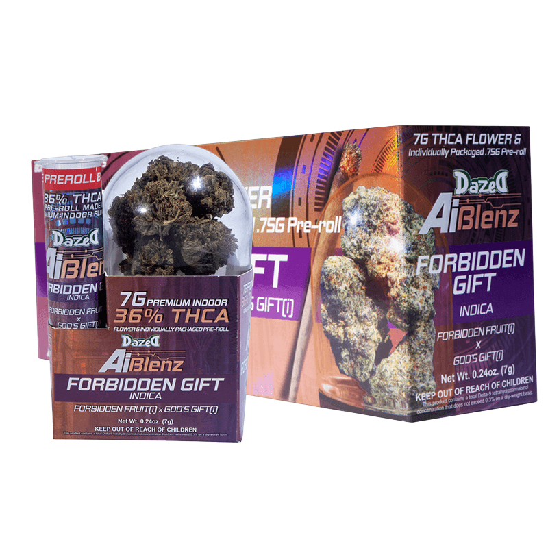 7g Flower with .75g Preroll Pack - Forbidden Gift AI Blenz THCA (5ct Display)