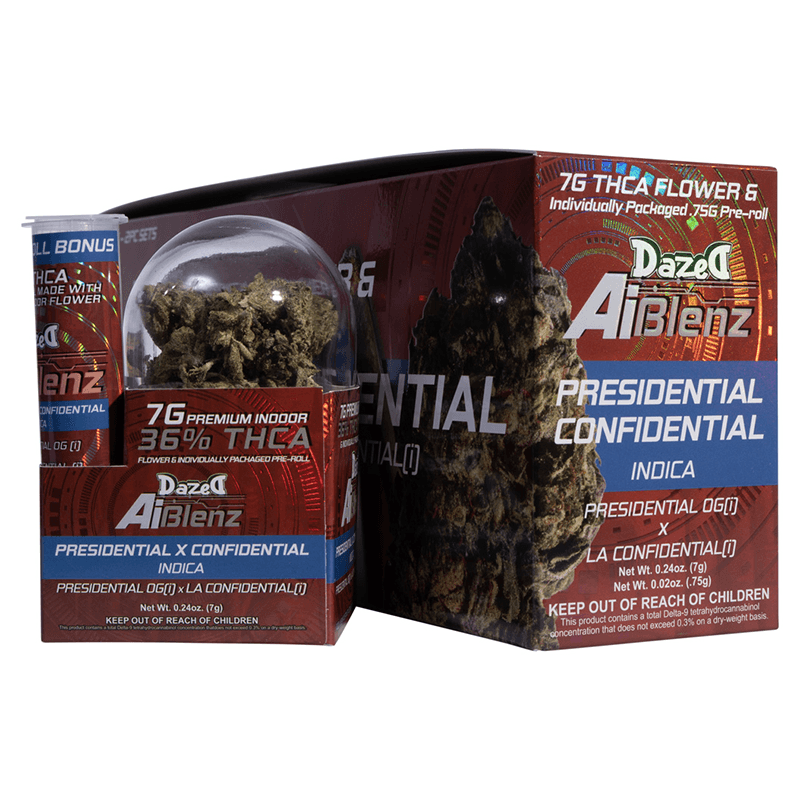 7g Flower with .75g Preroll Pack - Presidential Confidential AI Blenz THCA (5ct Display)