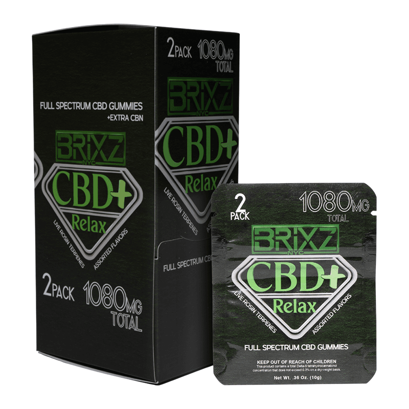 Brixz Gummy 535mg - 2 Pack Relax CBD+ (15ct Shipper)