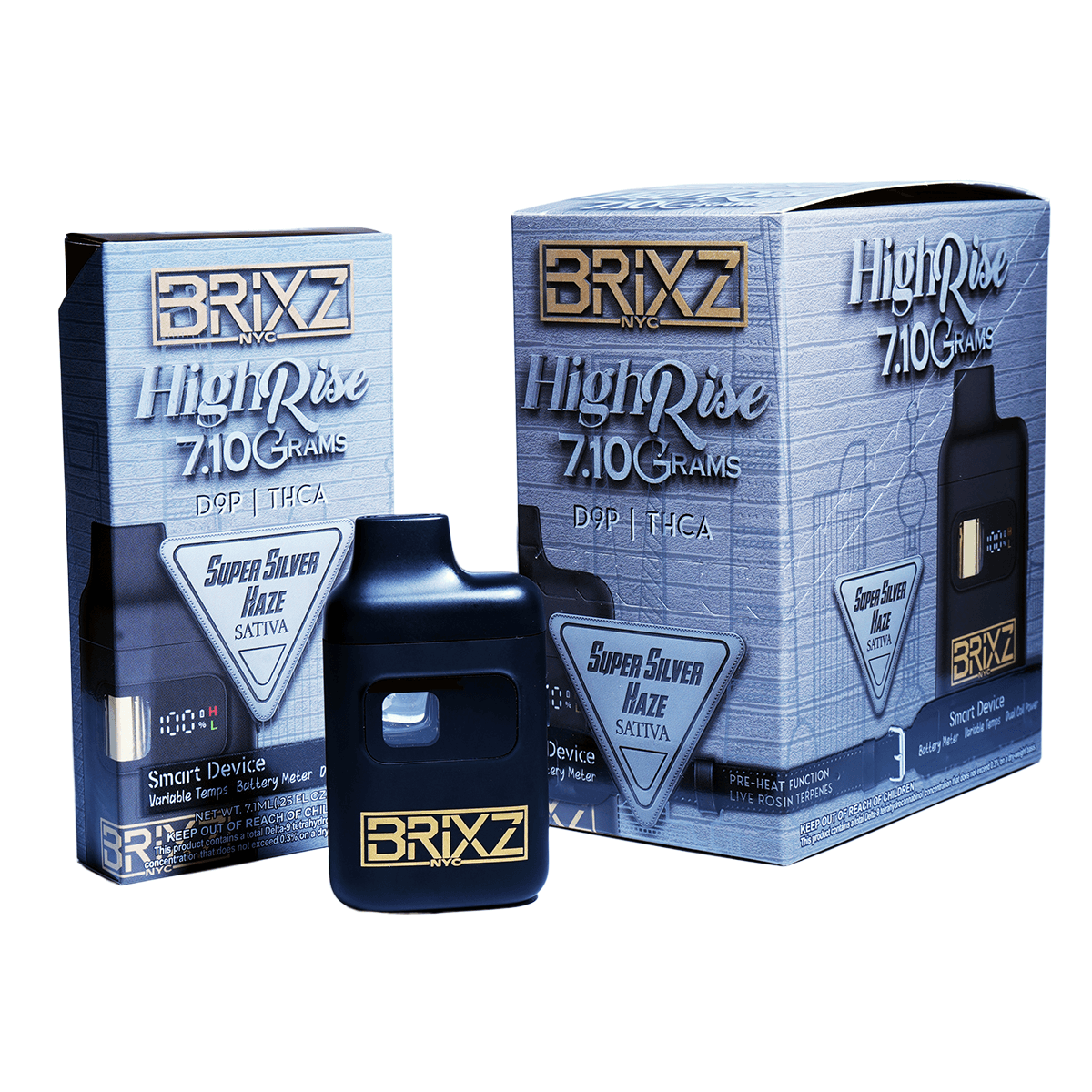 Brixz High Rise 7.1g - Super Silver Haze THCA (5ct Shipper)