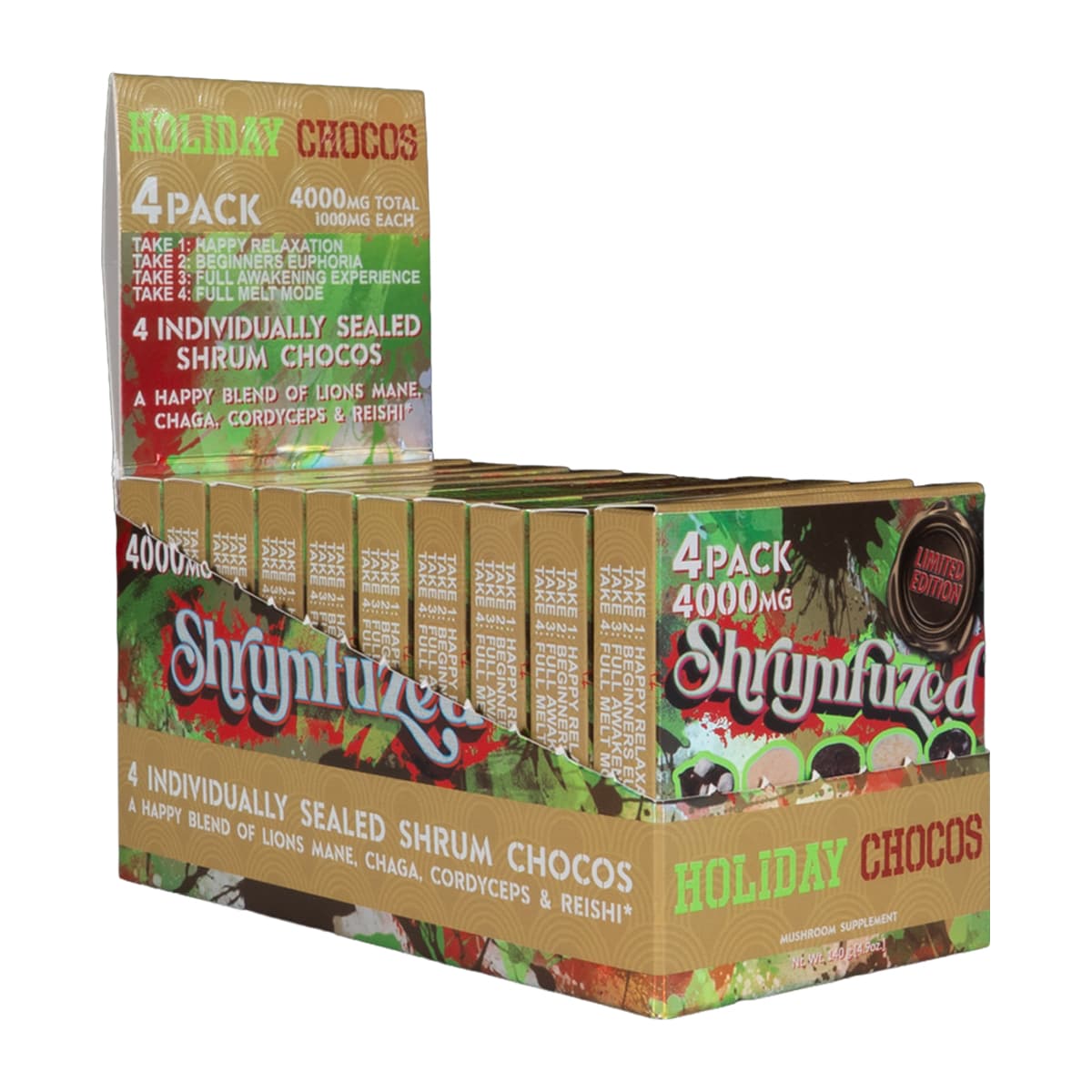 Shrumfuzed 4pk Chocolates 1000mg - Holiday Chocolates (10ct Shipper)