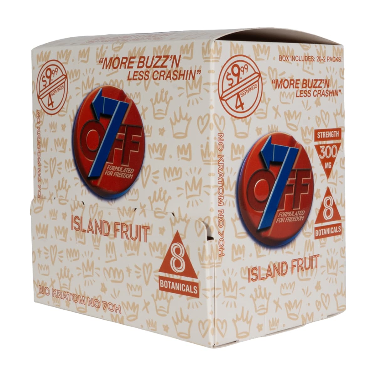 OFF7 Botanical Blend 2pk 300mg Tablets - Island Fruit (20ct Display)