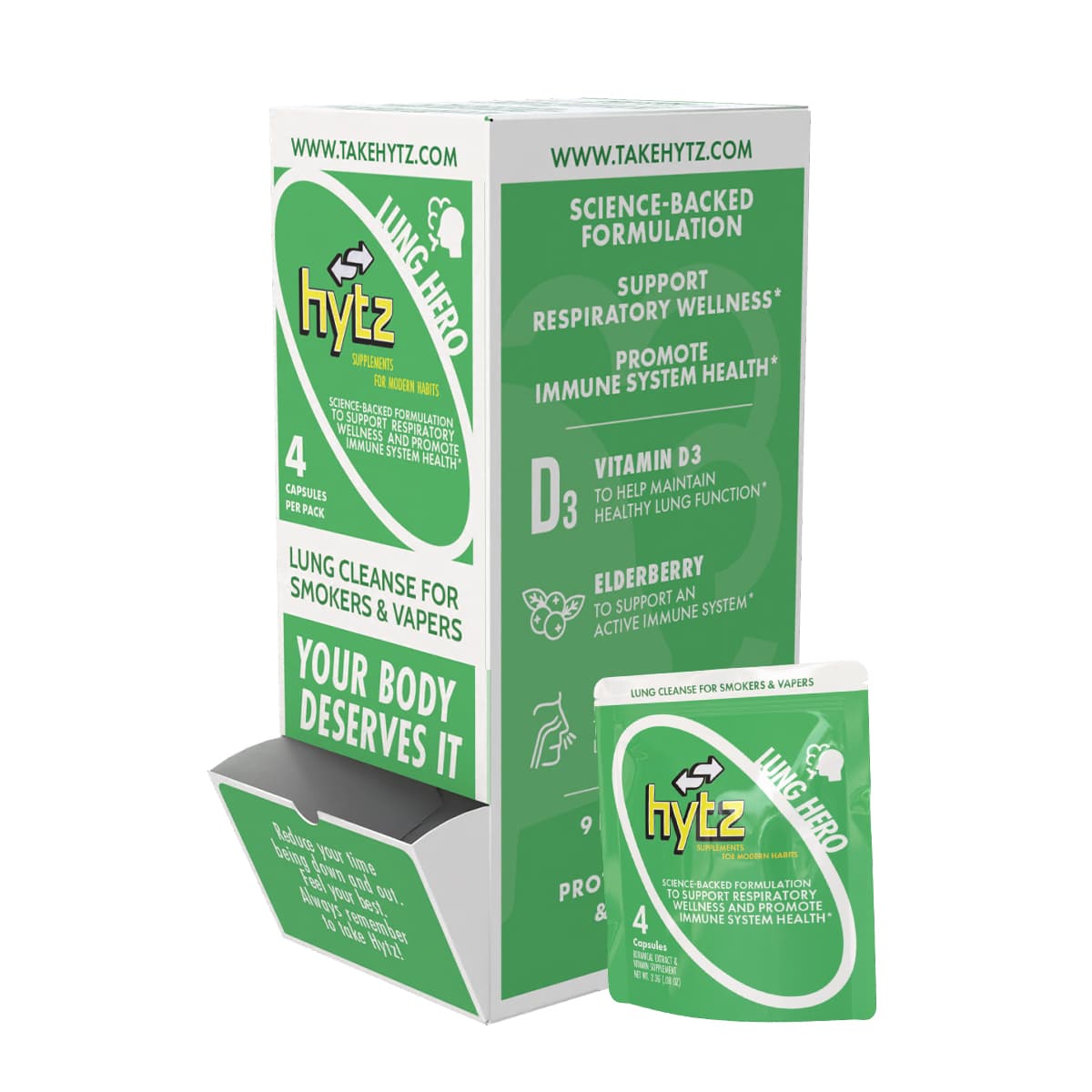 Hytz 4pk Capsules - Lung Hero (25ct Display)