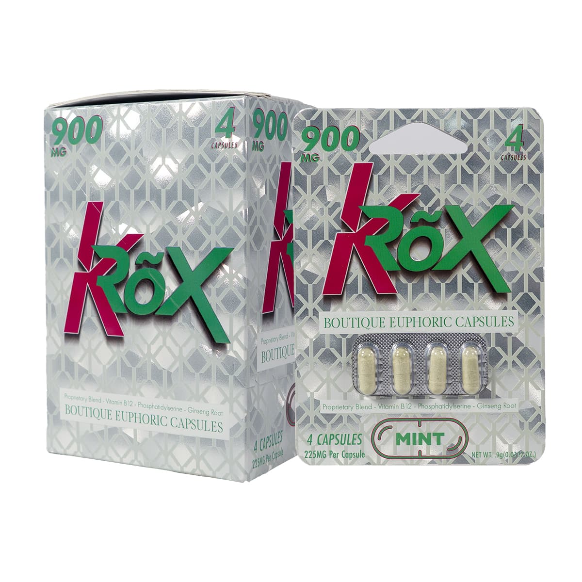 KROX 4pk 900mg Tablets - Mint (5ct Display)