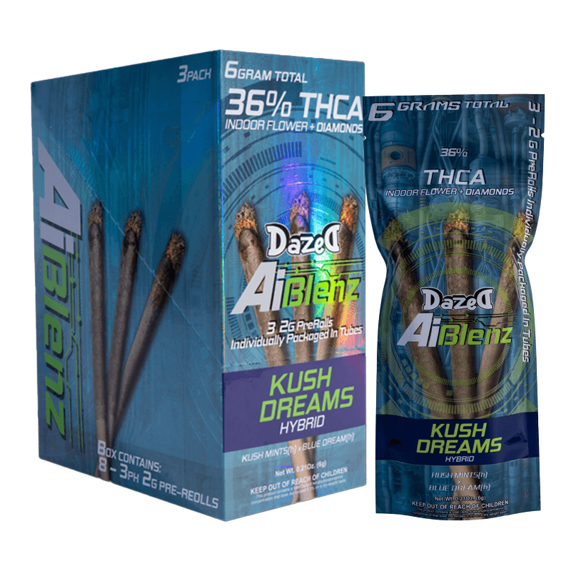 Preroll 3pk 2g - Kush Dreams AI Blenz THCA (8ct Display)