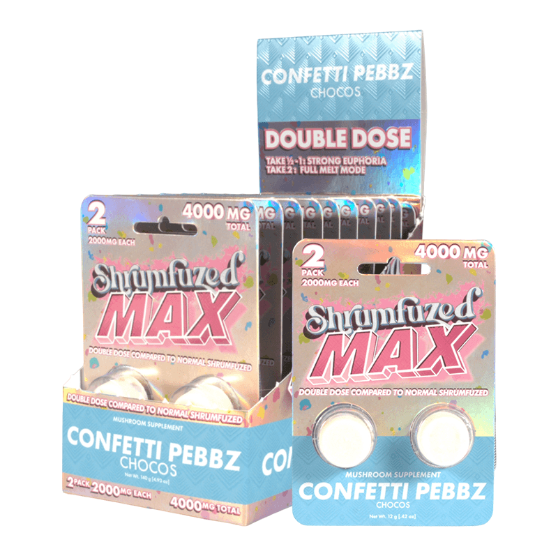 Shrumfuzed MAX 2pk Chocolates 2000mg - Confetti Pebbz (10ct Display)
