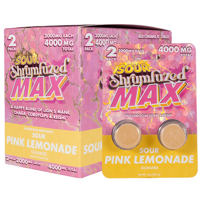 Shrumfuzed MAX 2pk Gummies 2000mg - Sour Pink Lemonade (10ct Display)
