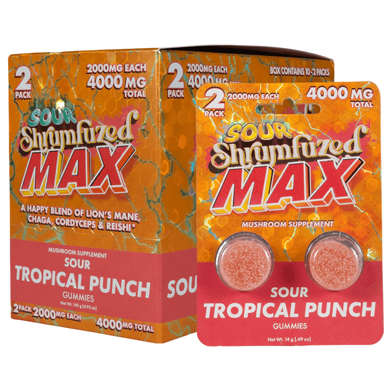 Shrumfuzed MAX 2pk Gummies 2000mg - Sour Tropical Punch (10ct Display)