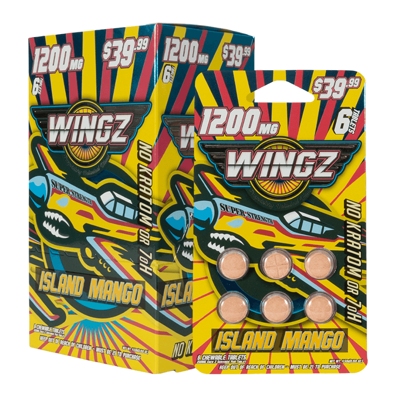 Wingz 1200mg Super Strength Botanical Blend 6pk Tablets - Island Mango (10ct Display)