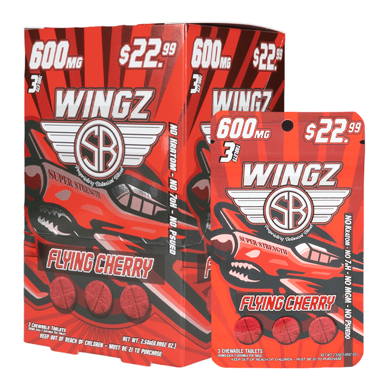 Wingz 600mg Super Strength Botanical Blend 3pk Tablets - Flying Cherry (10ct Display)